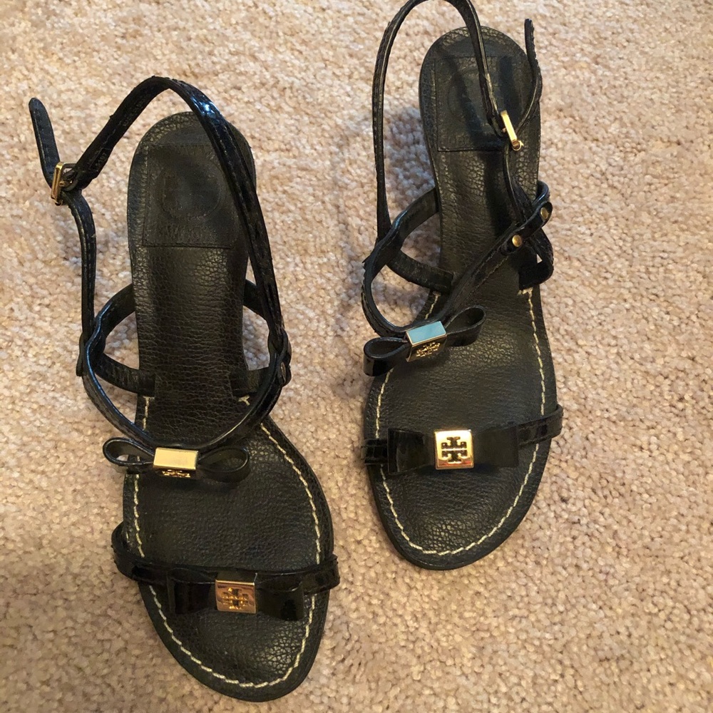 Black kitten heel Tory Burch sandal